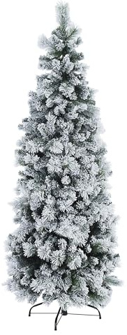 KONTE.DESIGN Albero di Natale innevato slim PRAGA 180 cm