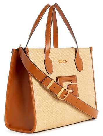 GUESS G Status 2 Compartment Tote Natural/Cognac