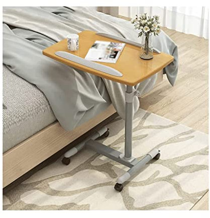 Höhenverstellbarer Nachttisch mit Rollen, rollender Laptop-Schreibtisch, ideal für den Einsatz oder zu Hause als Betttablett