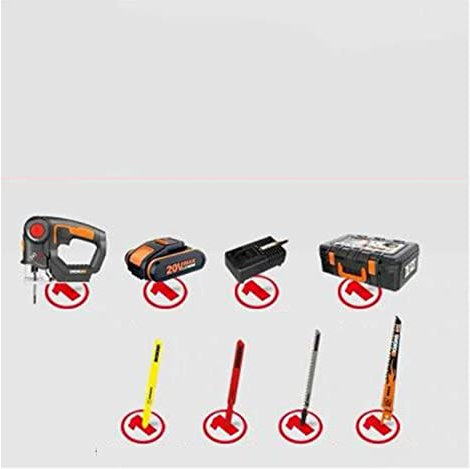 Sierra caladora eléctrica, sierra caladora for carpintería, sierra eléctrica de alta velocidad, cortadora de madera y Metal, sierra eléctrica multifuncional Para Un Trabajo CóModo(One battery)
