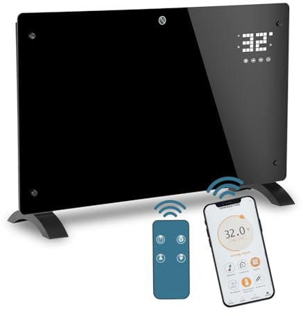 Izrielar Riscaldamento elettrico, termoconvettore, radiatore elettrico da 2000 W, termostato elettrico, riscaldamento a infrarossi con telecomando, controllo app, montaggio a parete, risparmio