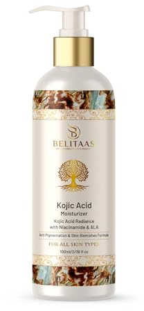 Belitaas Kojic Acid Moisturizer - Anti-Pigmentation & Skin Blemishes-100ml | 100% Plant-Based | Enriched with Kojic Acid, Niacinamide, and Alpha Lipoic Acid