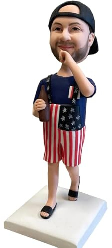 Helgee Wackelkopf Interessanter Mann Custom Wackelkopf Personalisierte Custom Full Actionfigur basierend auf Ihrem Foto Individuelle Personalisierte Einzigartige Handgemachte Wackelkopf-Figur