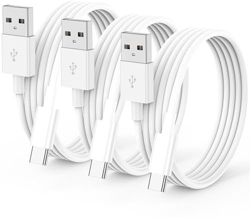 USB C Charger Cable, USB to USB C Cable 3Pack 1M, Type C Charger Cable Fast Charging Lead for iPhone 17 16 15/Air/Plus/Pro Max, for Samsung Galaxy S20 S21 S8 S9 Note 10 9 8 - USB A to USB C