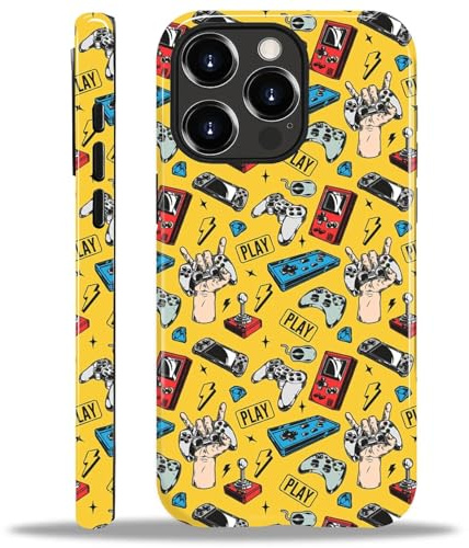 Yesad Case for iPhone 14 Pro Max, Hybrid 2-Layer Case, Shockproof Military-Grade Protection Durable Anti-Scratch Phone Case for Woman Man Boy Girl, Retro Game Controller