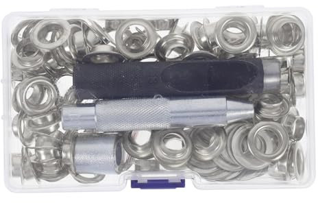 IMIKEYA 100sets Per Occhielli Kit Per Installazione Facile Occhielli Strumento Multifunzionale Per Tende Teloni e Cinture