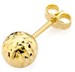 MARKO Einzelner Ohrstecker aus 14K Echtgold 585 – Kugel Ohrring Damen – Gold Ohrschmuck Einzelstück für Frauen & Mädchen – Klassischer Stecker Verschluss – Kein Paar