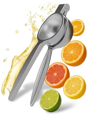 Prime Selection Exprimidor de limones de acero inoxidable de 7 cm, resistente a la corrosión, exprimidor de zumos, salud, apto para lavavajillas, ergonómico, ideal para cocina, cócteles y cocina