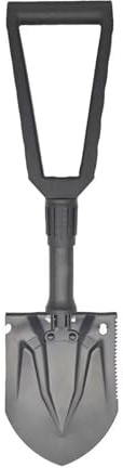 24 Outdoor Emergency Folding Shovel, High Hardness Carbon Steel Camping Shovel with Serrated Edge & Carry Bag, Portable Survival Shovel for Camping, Hiking, Backpacking & Outdoor Activities