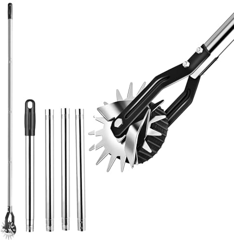 Cortabordes Giratorio con Rueda, Cortabordes Manual para Aceras y Céspedes, Hoja de Acero de Aleación de Alta Resistencia, Desmontable para Facilitar el Almacenamiento, Ideal para Aceras y Céspe 63in