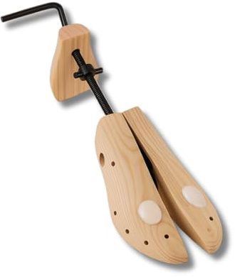 Women’s Professional Wooden Shoe Stretcher with Bunion Plugs, Multi-Directional Width & Length Adjustment, Fits UK Size 5–8, High Heel & Flat Shoe Expander Tool