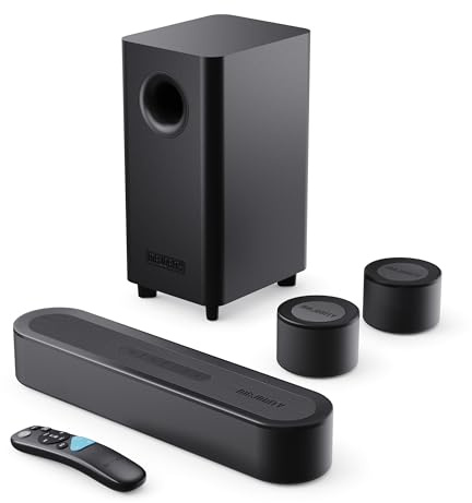 MAJORITY Bowfell Halo Soundbar für TV Geräte | 230W TV Lautsprecher für Fernseher | Sound Bar mit Subwoofer | 5.1 Dolby Surround Sound Heimkino Soundsystem mit HDMI eARC | Soundbar PC Bluetooth 5.3