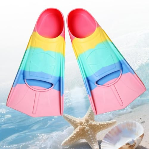 yotutun Schwimmflossen Kinder, Silikon Kurzflossen Kurze Trainingsflossen für Schwimmen Taucherflossen Training Flossen Kurzschwimmflossen für Kinder Anfänger Schnorcheln Tauchen, 30-32