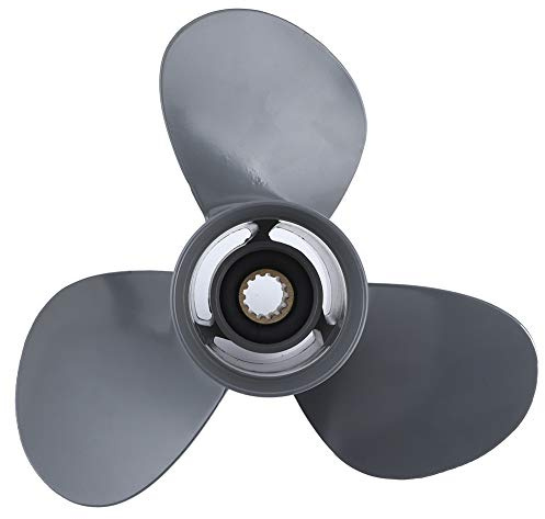 Qiilu Außenborder-Propeller, 58130-ZV5-000ZA 13 Spline Tooth 3-Blatt-Propeller 11 1/4 x 13 Passend für 35-60 PS