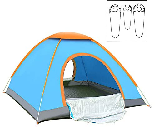 HSGAV Pop Up Strandzelte für 2-3 Personen, Tragbares Automatisches Sofort-Wurfzelt UPF 50+ Anti-UV wasserdichte Strandmuschel Sonnenschutzzelt für Strand, Picknick, Camping, Garten, Angeln,Blau