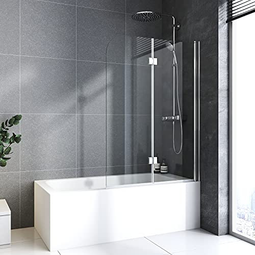 Duschwand Badewanne Glas, Badewannen Duschwand Faltbar Badewannenaufsatz Badewanne Duschwand 100x140cm Duschtrennwand 2 TLG. Faltwand Badewannenaufsatz Duschabtrennung mit 6mm Nano Glas