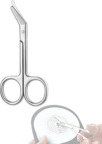 Ostomy Bag Scissor - Stoma Pouch Shear with Blunt Round Tip for Colostomy Ileostomy Care, Stainless Steel, 4.4 L, 1Pcs