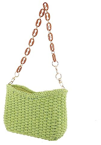 VALICLUD Strohhandtasche Mit Schultergurt Damen-umhängetasche Aus Stroh Für Strand Reisen Und Alltag Geräumige Handtasche Für Sommer Und Outdoor-aktivitäten