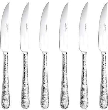 Arthur Price ZAVA0841 Avalon Set 6 Steak Knives, Stainless Steel, Silver