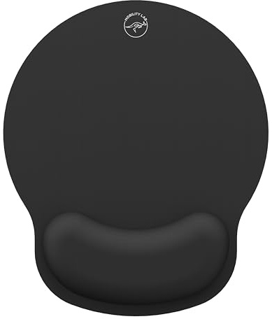 Mobility Lab – ML312736 – Tapis de Souris Ergonomique – Tapis de Souris avec Repose Poignet, pour droitier et gaucher, Précision absolue, Flexible, Antidérapant, Nettoyage Facil – Noir