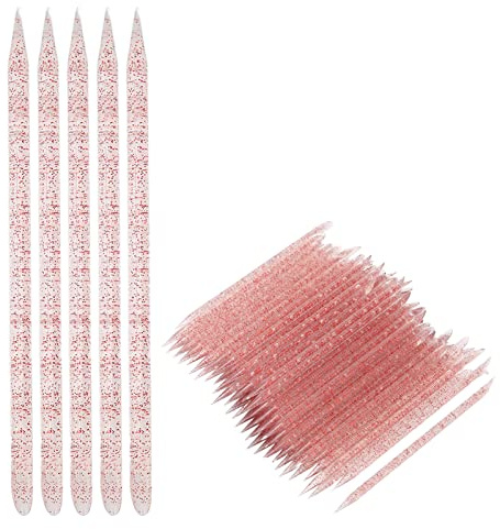 Empujador de Cutículas, Palitos de Naranja para Uñas, Palitos de Manicura y Pedicura para Cutículas de Doble Extremo, 100 Unidades, Empujador de Cutículas de Uñas, Empujador de