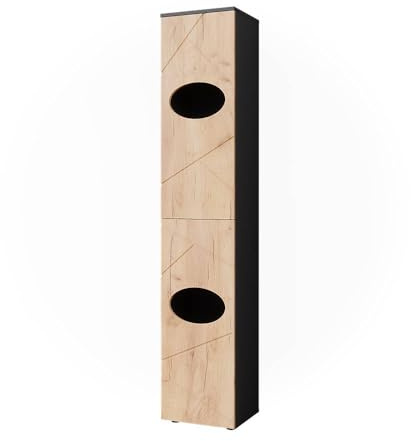 Vicco Wäscheschrank Irma, Anthrazit/Goldkraft Eiche, 37.2 x 192 cm | zur Aufbewahrung von Badutensilien und Handtüchern