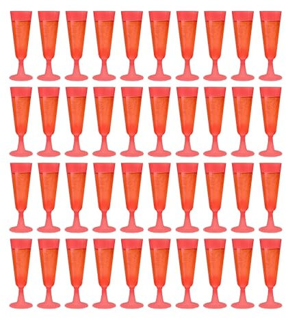OXYN 40 Bicchieri da Champagne Rosso Vino Eleganti in Plastica 160ml Calici Rigida Bicchieri da Champagne Per Feste Matrimonio Compleanno Addio Celibato Anniversario Cerimonia Ricorrenza Evento
