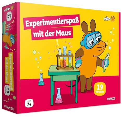 FRANZIS 67232 - Experimentierspaß mit der Maus - Experimentierkasten mit 19 spannenden wissenschaftlichen Versuchen für Kinder ab 7 Jahren, inkl. 44-seitigem Handbuch mit Anleitungen und Zubehör