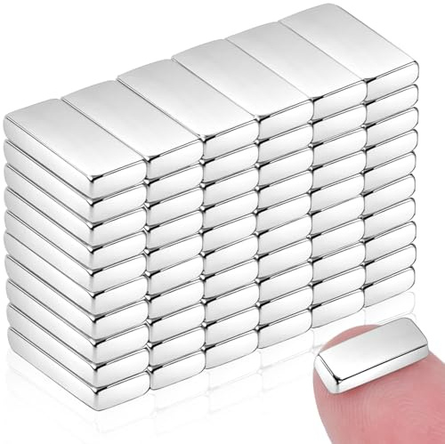 60 stycken neodymmagneter extra starka, 10 x 4 x 2 mm magneter, tjocka, rektangulära magneter för magnetisk tavla, anslagstavla, kylskåp, whiteboard, foton, hantverk, kontorsmagneter