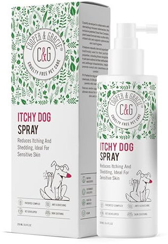 C&G Pets Itchy Dog Antibacterial and Antifungal Spray 250ml – Natural Anti-Bac Anti-Fungal Skin Spray for Dogs – Soothes and Hydrates Dry Itchy Skin – Vet Developed Dead Sea Formula