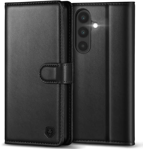 Kuafcase for Samsung A26 5G Case with 4 Card Slots Magnetic Closure Kickstand Shockproof Protective Phone Case for Samsung Galaxy A26 - Black