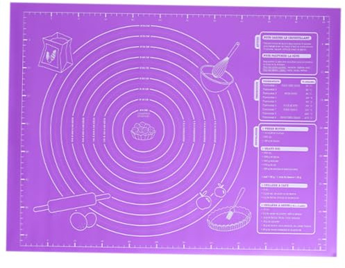 LABRIMP Tapete De Silicona Para Repostería 60x46 Cm Antideslizante, Material Seguro y Resistente, Alfombrilla Para Amasar y Hornear, Uso Doméstico, Color Púrpura, 1 Unidad
