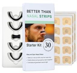DeltaWell Besser als Nasenstrips – Nasendilatator Starter Kit für besseren Schlaf & Sport – 30 Tage Versorgung – Bequeme, wiederverwendbare Nasenöffner gegen Schnarchen und verstopfte Nase