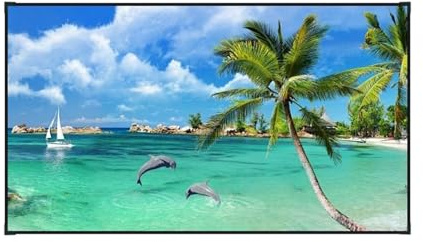 Générique Écran de Projecteu À Cadre Fixe, Écran de Projection Montage Mural 16:9 4K HD pour Intérieur, Vidéo, Home Cinéma, Bureau