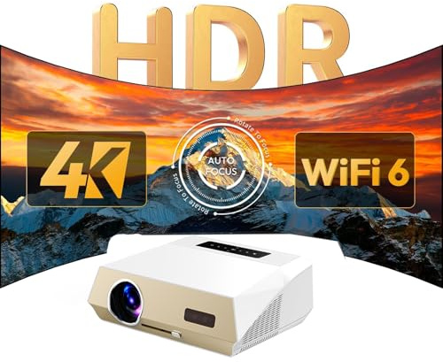 Smart Daylight Projector with Auto Focus, 1100 ANSI 4K Resolution, Built-in Streaming Apps for Indoor and Outdoor Movie Nights and Gaming