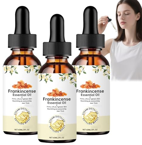 Huile Essentielle D'encens Pour Le Visage, Huile D'encens Pour Les Cheveux, Huiles Anti-âge Pour Le Visage, Lifte Et Raffermit, Huiles De Massage Pour Le Corps Pour Le Visage Et Les Cheveux (3pcs)