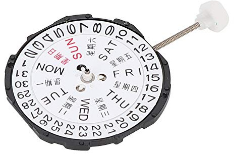 RASTKY Manecillas del Reloj con Movimiento SL28 Accesorio de Reparación de Reloj de Pulsera con Fecha y Movimiento de Cuarzo con Tres Manecillas - Accesorios para Relojes (Calendario dual)