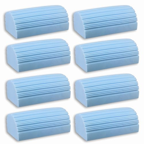 IPPA Spugne Polvere. Set di 8 Spugne in PVA con profilo seghettato, Multi Superficie, Morbide e Riutilizzabili, Ideali per Finestre, Porte, Stipiti, Fornelli. Ultra Assorbenti (blu blu)