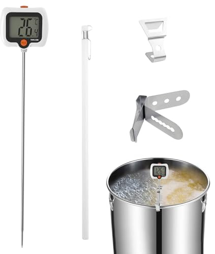 Zuckerthermometer - Küchenmessgerät Mit Langer Sonde Und Topfclip,Lebensmittelthermometer Mit Drehbarem Display | Für Kochen, Grillen, BBQ, Restaurant, Outdoor Und