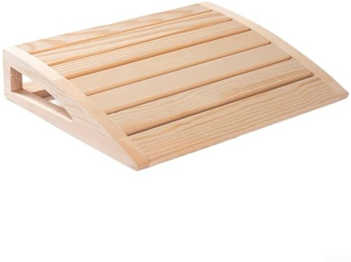 Appuie-tête de sauna en bois massif conçu avec douceur pour réduire la tension sur la colonne cervicale pendant une longue période de sauna (A)