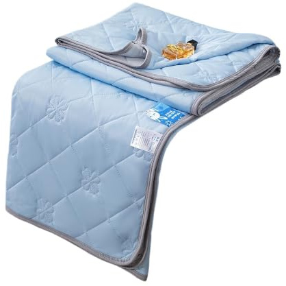 HOPASRISEE SleepCooling - Kühlende Decke für Kühlere Nächte im Sommer, Kühlende Decke Sommer mit Prägeverfahren, Atmungsaktiv Sommerdecke für Erwachsene & Kinder(Himmelblau,70 * 100cm)