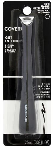 Get in Line Liquid Eyeliner - 320 Major Matte Black by CoverGirl for Women - 0.08 oz Eyeliner