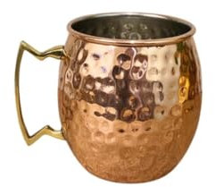 Carousel Home and Gifts Stunning Stainless Steel Hammered Copper Effect Moscow Mule Mug ~ Cocktail Cup