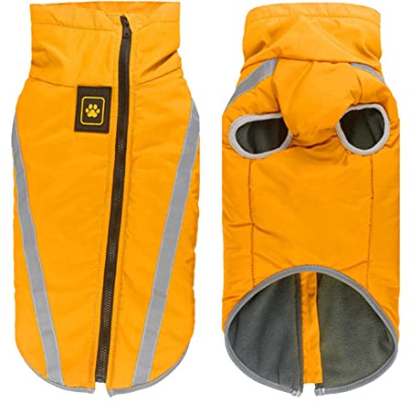 FEimaX Hundemantel Hundejacke wasserdichte Reflektierende Wintermantel mit Fleece Gefüttert Hund Welpen Warm Mantel Haustier Kleidung Wintermantel für Kleine Mittlere Große Hunde