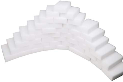 Dr.JIEER - 50 spugnette magiche, la spugna ideale per la pulizia di tutti i tipi di sporco e impurità in cucina, bagno, mobili, porte, accessori per computer (10 x 6 x 2 cm, bianco)