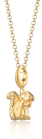 Lily Charmed Sterling Silver & 18ct Gold-Plated Wildlife Animal Pendant Necklace Woodland & Garden Nature-Inspired Jewellery Clip-On Design UK Gift for Women