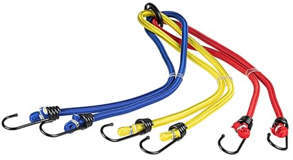 alca® Gepäckhexagon 6-Armig (6x40cm), Gepäckspanner mit Haken | mehrfarbige, elastische Gepäckspinne mit Gummispannseilen zum Sichern und Tragen von Lasten