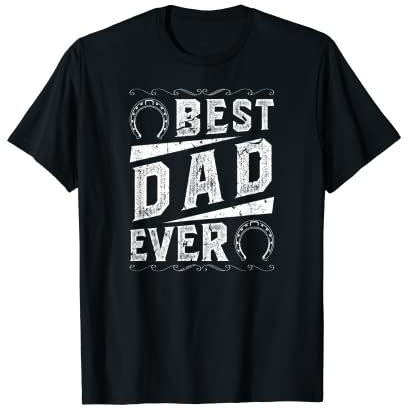 Herren Bester Dad Ever Reiten Pferde Papa T-Shirt