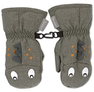 Sterntaler Unisex Kinder Fäustel Dino Mélange Handschuh, spinat, 2 EU