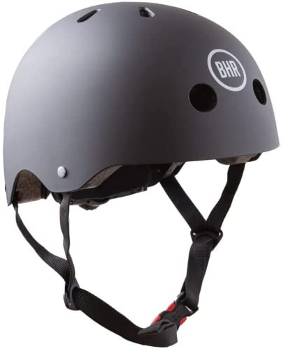 Hjälm för elsparkcykel och elscooter BHR 817 SPORT | Tillverkad i EU och CE-godkänd | Hjälm för cykel, BMX, skateboard, rullskridskoåkning | Barn, tonåringar och vuxna | Matt svart | XS